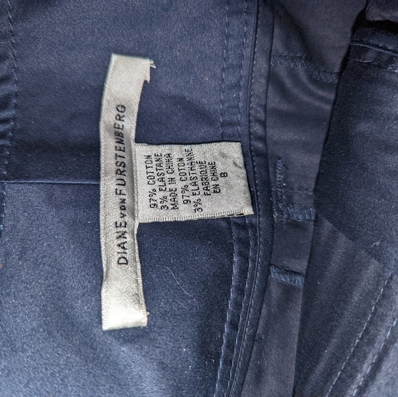 DVF Navy Blue Samantha Multi Zippers Skirt Sz 8 - Picture 11 of 16